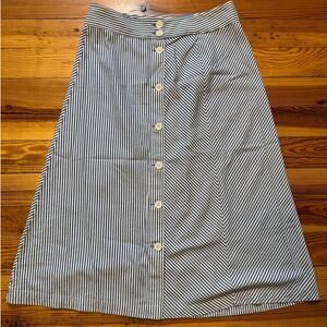 J. Crew A-Line Skirt Blue and White Stripes